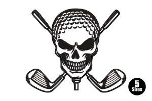 Skull Golf Crossbones Embroidery Design