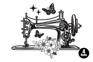 Vintage Sewing Machine Embroidery Design