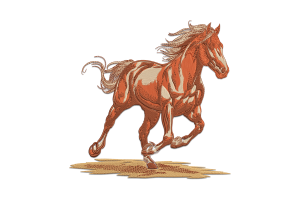 A Running Horse Embroidery Design