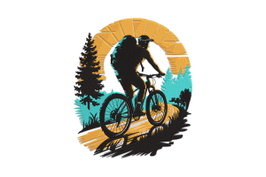 Adventurous Mountain Biker Embroidery Design
