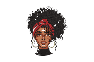 Afro Beauty Embroidery Design