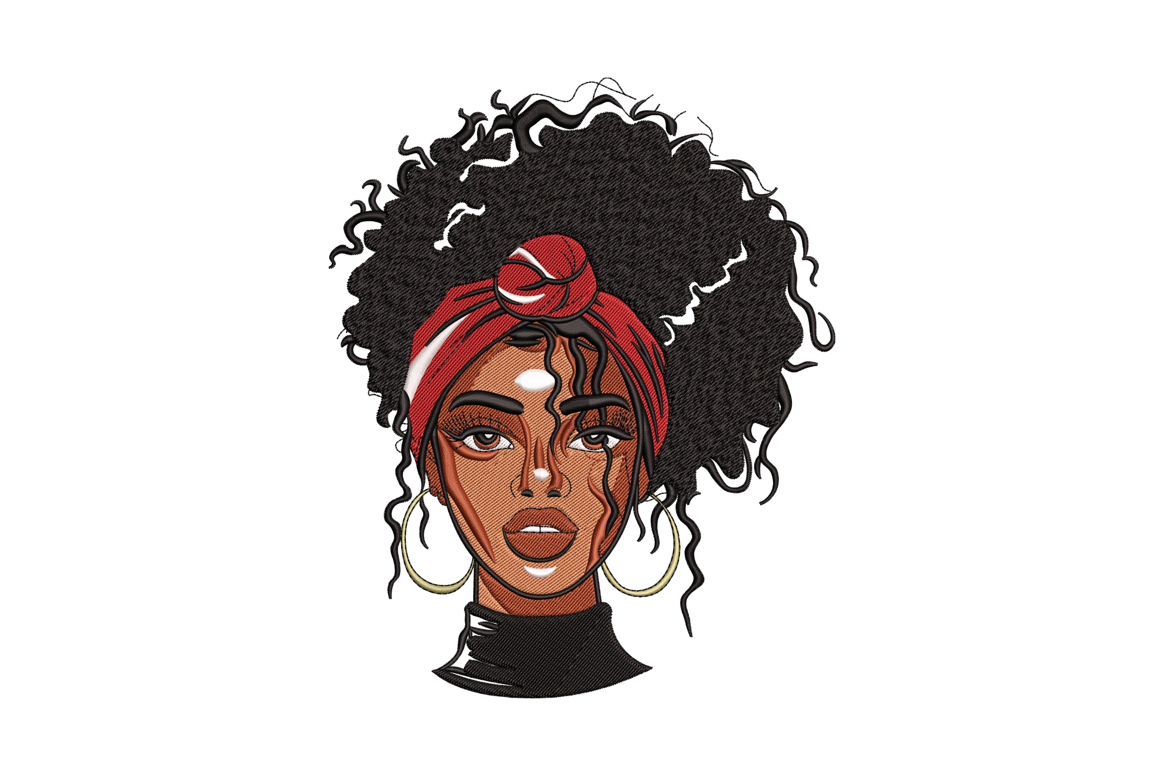 Afro Beauty Embroidery Design