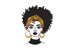 Afro Woman Embroidery Design