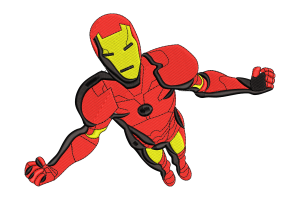 Iron Man Flying Embroidery Design
