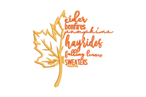 Autumn Leaves Machine Embroidery Design