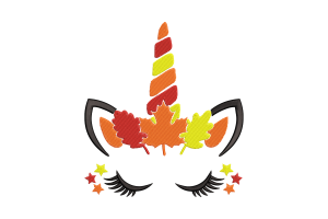 Autumn Unicorn Embroidery Design