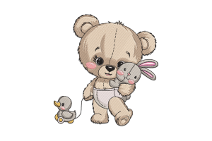 Baby Bear Embroidery Design