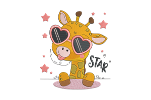 Baby Giraffe Embroidery Design