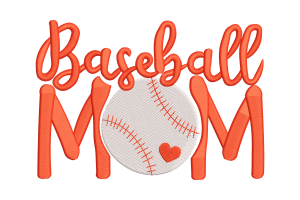 Baseball Mom Embroidery Design