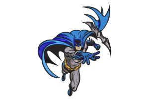 Batman Throwing Batarang Embroidery Design
