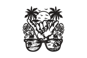 Beach Vibes Hand Gesture Embroidery Design