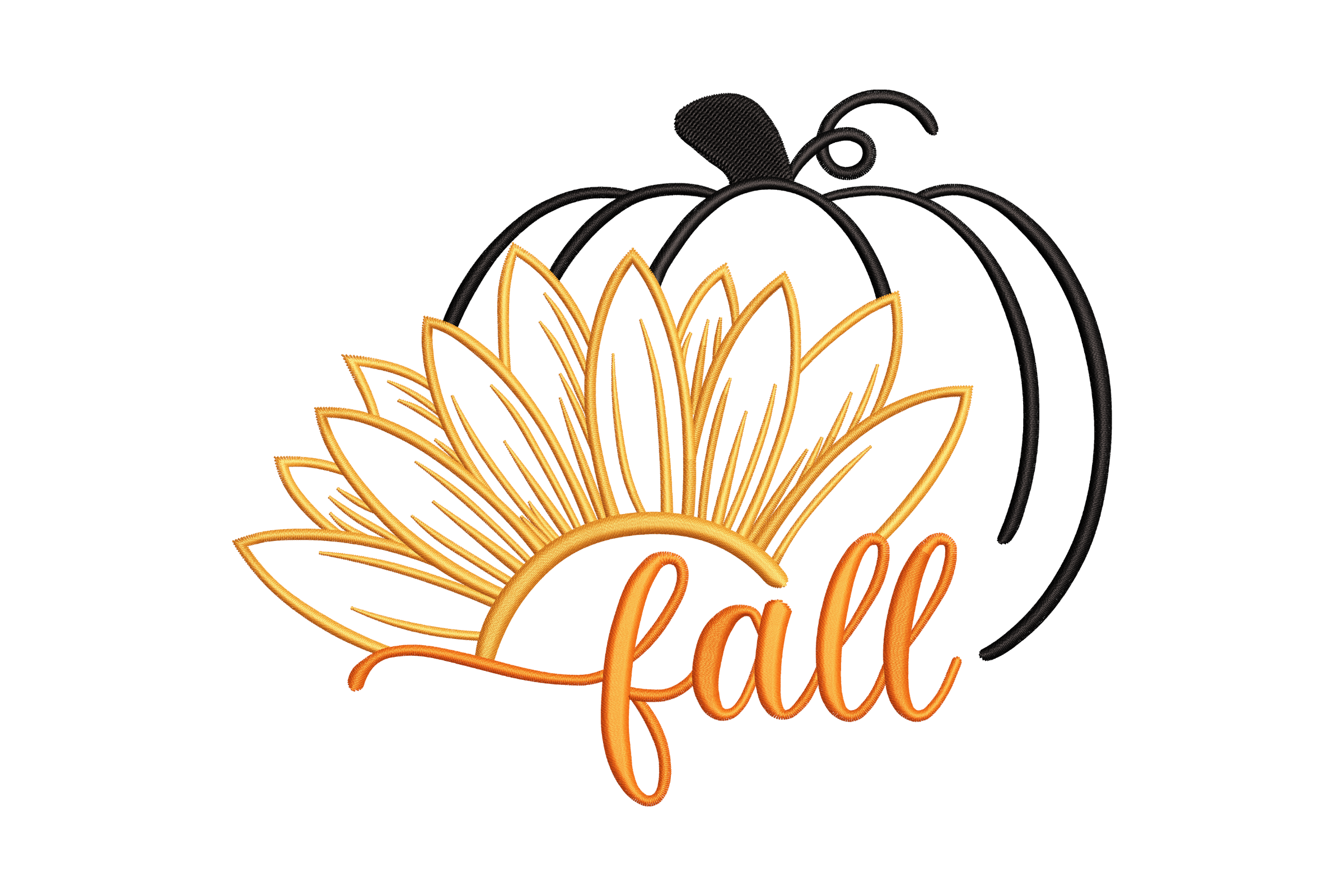 Beautiful Fall Pumpkin Embroidery Design