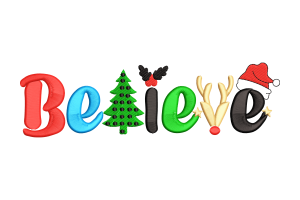 Free Believe Christmas Embroidery Design