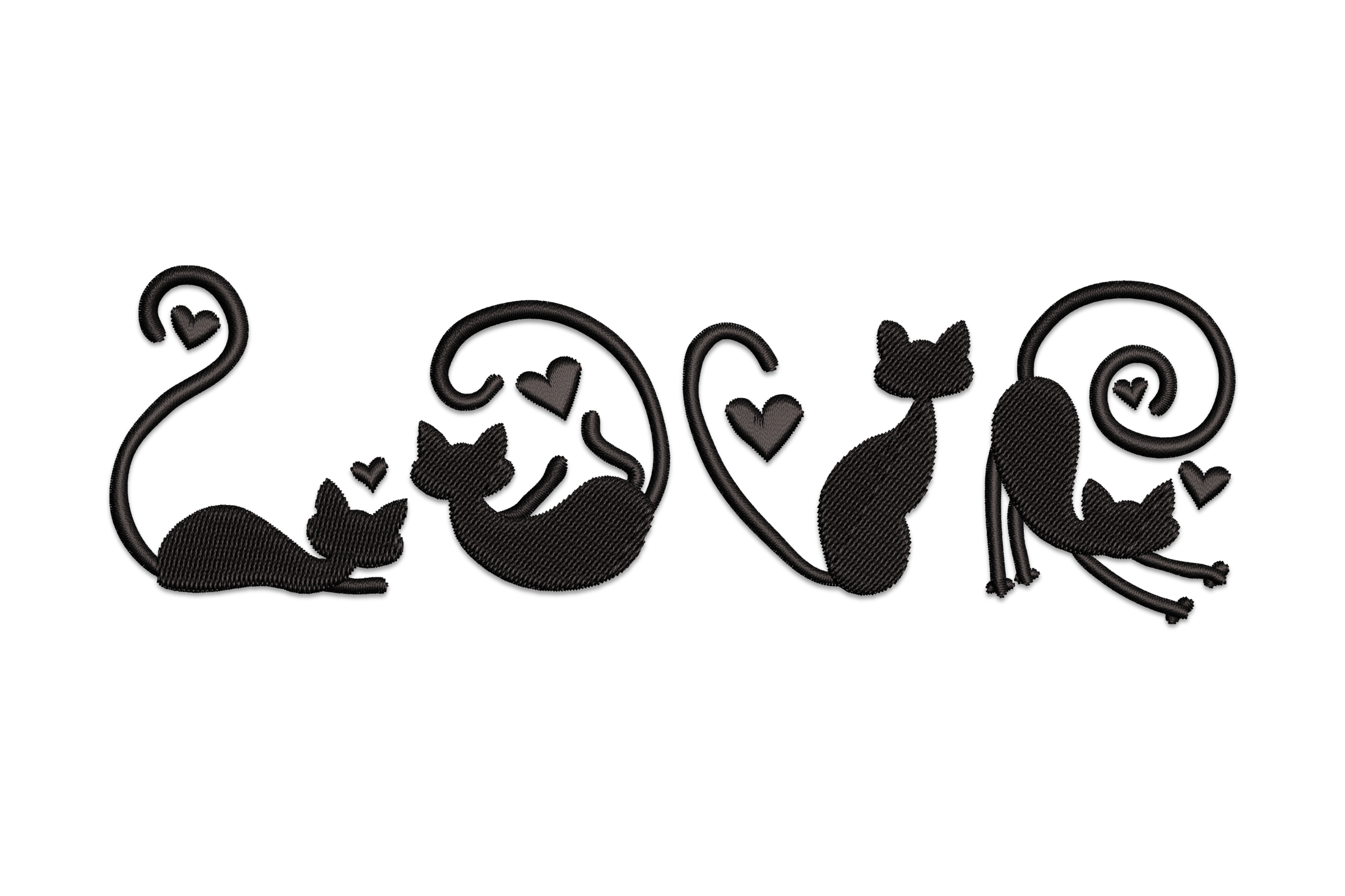 Black Cats Embroidery Design