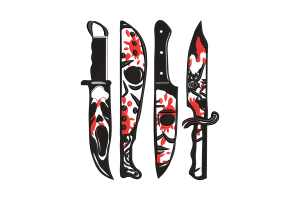 Bloody Knives Embroidery Design