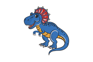 Blue Dinosaur Embroidery Design