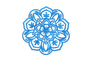 Blue Floral Mandala Embroidery Design