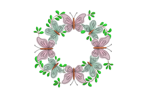 Butterfly Frame Embroidery Design