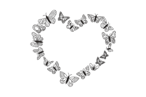 Butterfly Heart Embroidery Design File
