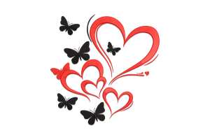 Butterfly Heart Machine Embroidery Design