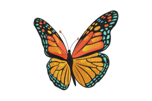 Butterfly Monarch Embroidery Design