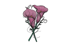 Calla Lily Flower Embroidery Design