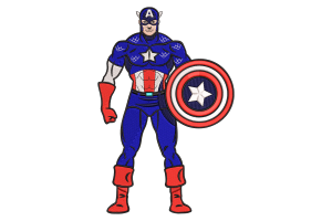 Captain America Embroidery Design