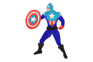 Captain America Shield Action Embroidery Design