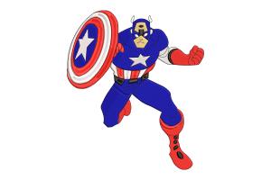 Captain America with Shield Embroidery Design