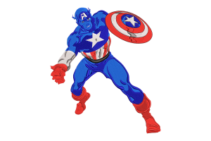 Captain America with Shield Machine Embroidery Design