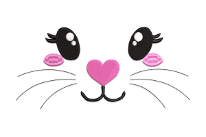 Cat Face Embroidery Design