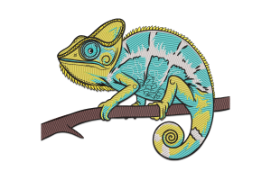 Chameleon Embroidery Design