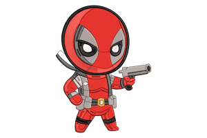 Chibi Deadpool Embroidery Design