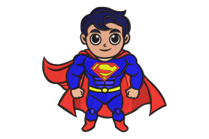Chibi Superman Embroidery Design