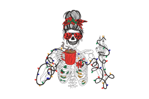 Christmas Skeleton Embroidery Design