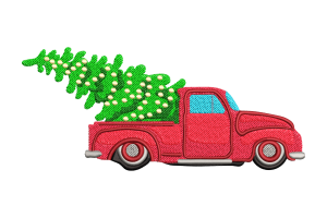Christmas Truck Embroidery Design