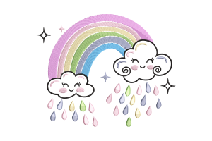 Cloud Rainbow Embroidery Design