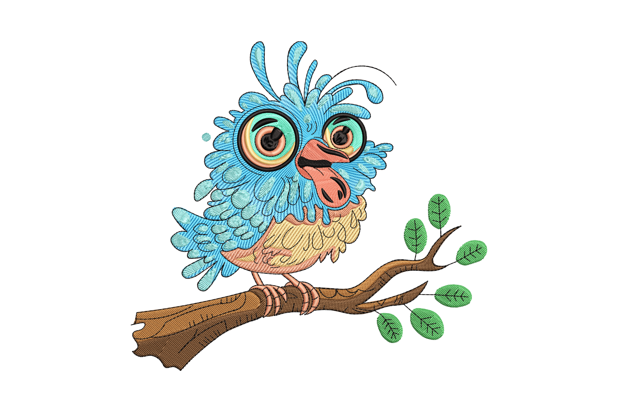 Colorful Cartoon Bird Embroidery Design