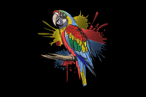 Colorful Parrot Embroidery Design