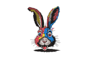 Colorful Rabbit Embroidery Design