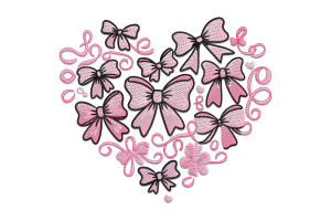 Coquette Valentine Heart Embroidery Design
