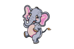 Cute Elephant Machine Embroidery Design