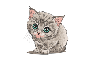 Cute Kitten Embroidery Design