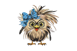Cute Owl Embroidery Design