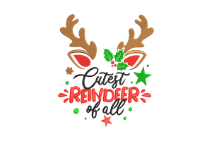 Cutest Reindeer of All Embroidery Design