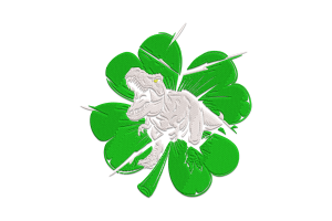 Dinosaur Clover St. Patrick's Day Embroidery Design