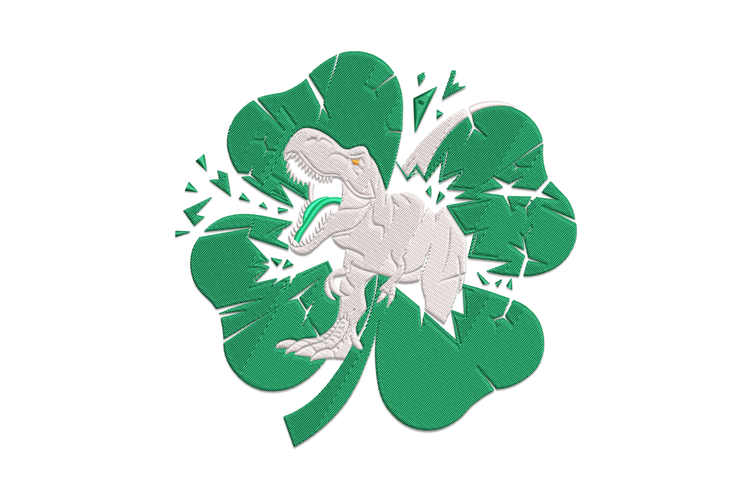 Dinosaur Shamrock Embroidery Design