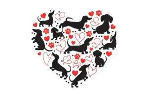 Dog Heart Paw Embroidery Design