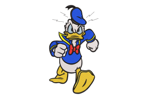 Donald Duck Angry Embroidery Design