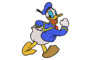 Donald Duck Running Embroidery Design